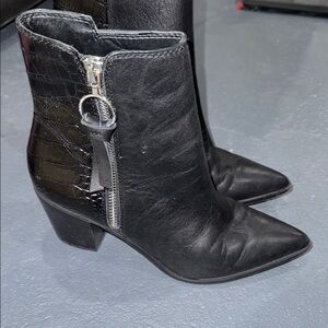 Black Leather Ankle Boots